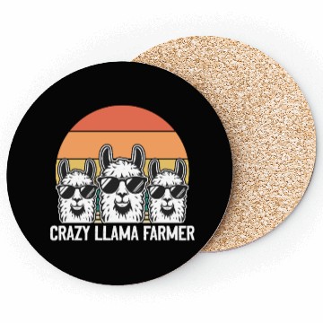 Discover Funny Alpaca Llama Farmer - Crazy Llama Farmer Coasters