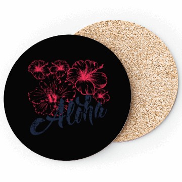 Discover Aloha Red Hibiscus Flower Coasters