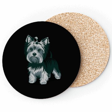 Discover Adorable Yorkshire Terrier Art for Dog Lovers Coasters