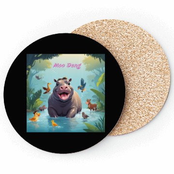 Discover Pygmy hippo (Moo Deng) Coasters