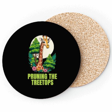 Discover Gardener Giraffe - Pruning the treetops Coasters