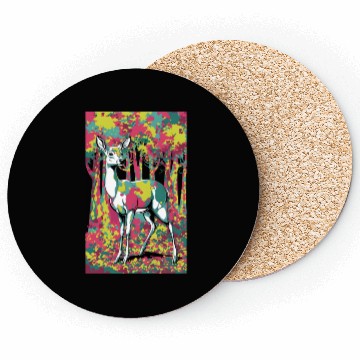 Discover Trippy camouflage deer in the forest Coasters