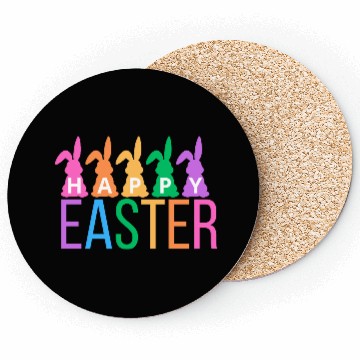 Discover Colorful Easter Bunny Greeting Coasters