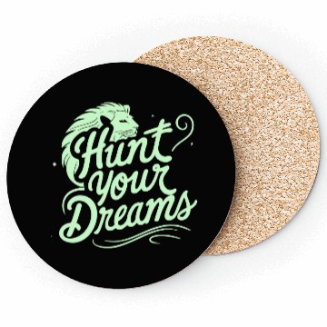Discover Motivational Typography with Lion Illustration Coasters