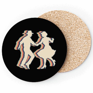 Discover Square Dance Dancing Retro Line Art Coasters