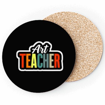 Discover Art Teacher | Colorful Artistic Design Coasters