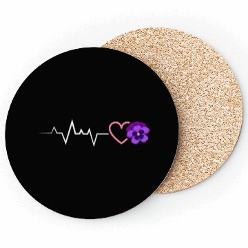 Discover Lesbian Heartbeat Violet Flower Love Pride Coasters