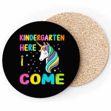 Discover Kindergarten Here I come Back to School Unicorn Coasters