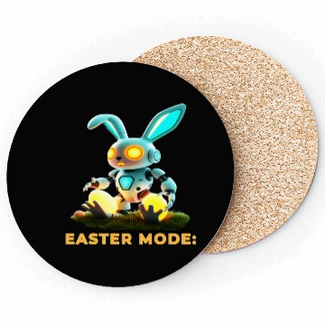 Discover Easter Mode Activated - Robot Bunny Coasters