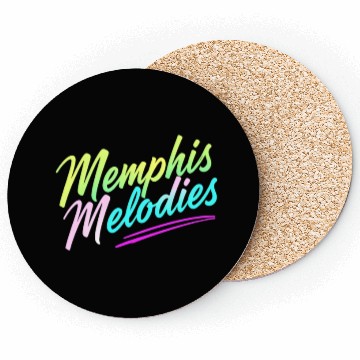 Discover Memphis Melodies Pastel Vibrant Typography Art Coasters