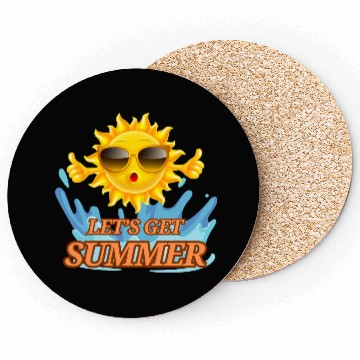 Discover Let’s Get Summer - Fun Sun & Waves Design Coasters
