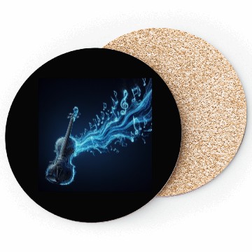 Discover Neon Blue Violin Coasters