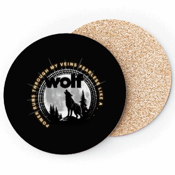 Discover Fearless Wolf Full Moon Coasters