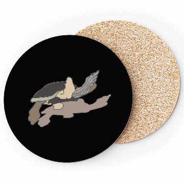 Discover Long-Necked Wonder: Unique Turtle Art Coasters