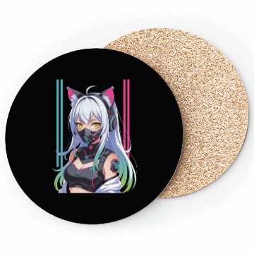 Discover Futuristic Cyberpunk Girl Coasters