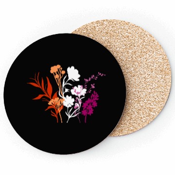 Discover Minimalist Wildflowers Lesbian Pride Aesthetic Coasters