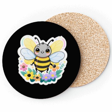 Discover A bee chubby cartoon Coasters