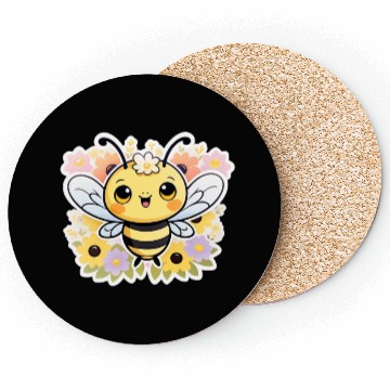 Discover A bee chubby cartoon Coasters
