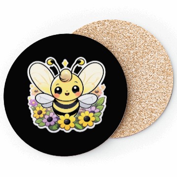 Discover A bee chubby cartoon Coasters