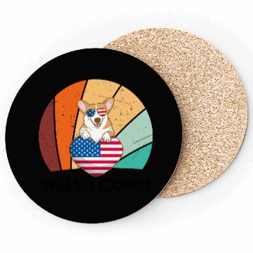 Discover Patriotic Pup: Corgi in the USA Coasters