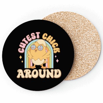 Discover Cute Easter Chick Around! Coasters