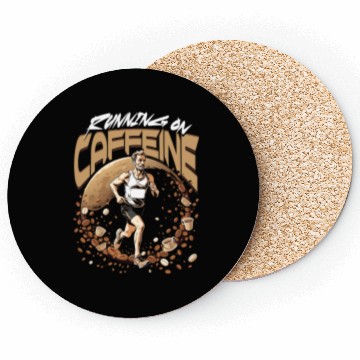 Discover Marathon Marathoner Running On Caffeine Coasters