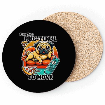 Discover Pug Relaxing Couch Design Coasters