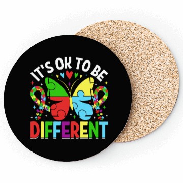 Discover It’s OK to Be Different Autism Awareness Butterfly Coasters