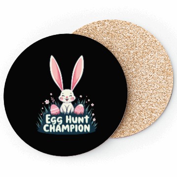 Discover Egg Hunt Champion Bunny Design Coasters
