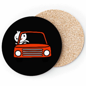 Discover Duck Car Driver Fast Vehicle Greeting Waving Cute Coasters