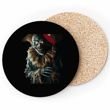 Discover Creepy Ghost Clown with Red Balloon – Coasters