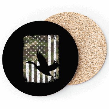 Discover Goose Hunting Camo US Flag For Hunter Camouflage Coasters