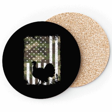 Discover Turkey Hunting Camo US Flag For Hunter Camouflage Coasters
