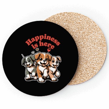 Discover Adorable Puppy Trio with Heartfelt Quote Coasters