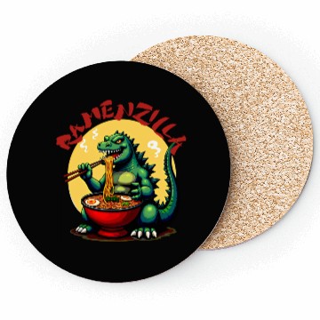 Discover RamenZilla Ramen Noodle Loving Kaiju Monster Coasters