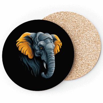 Discover Elephant Head Illustration Coasters