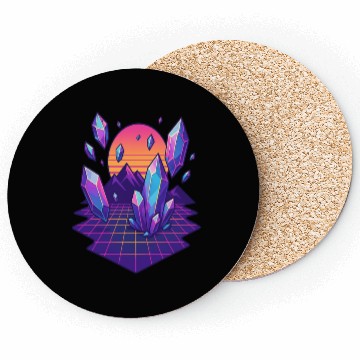 Discover Crystal Skies: A Vaporwave Dreamscape Coasters