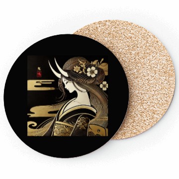 Discover Oni girl in Kimono Coasters