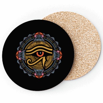 Discover Eye of Ra Mandala | Psychedelic Egyptian Art Coasters