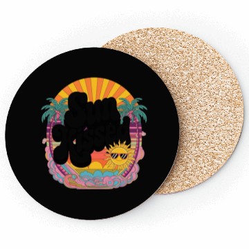 Discover Sun Kissed Retro Sunset Design Coasters