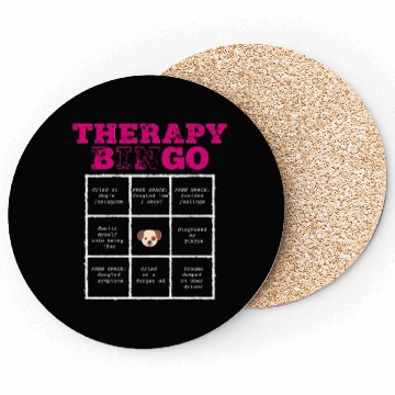 Discover Therapy Bingo Card Coasters Dark Humor Mental Healt