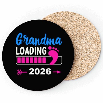 Discover Grandma Loading 2026 Pink Footprint Coasters