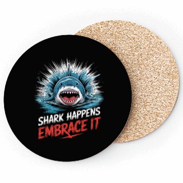Discover Shark Happens Embrace it Shark Diver Coasters