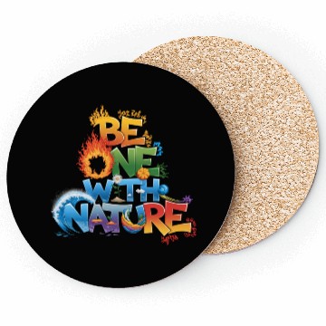 Discover Be One With Nature Typography Coasters