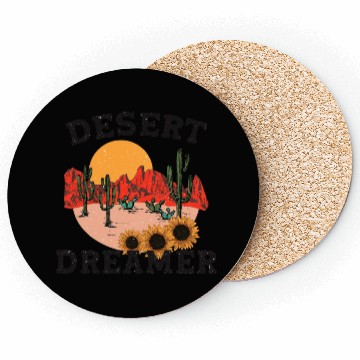 Discover Desert Dreamer - Vintage Western Landscape Illustr Coasters