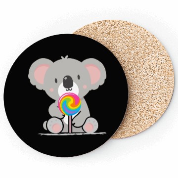 Discover Cute koala with a colorful lollipop Coasters