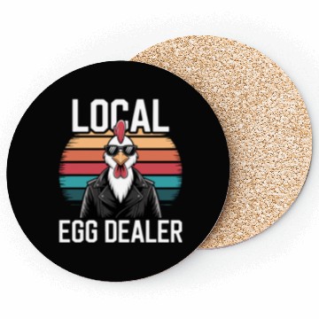 Discover Local Egg Dealer Easter Sunday Retro Chicken Coasters