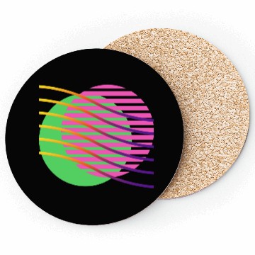 Discover Neon Wave Geometric Abstract Coasters