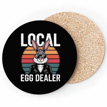 Discover Local Egg Dealer Easter Bunny Retro Easter Sunday Coasters