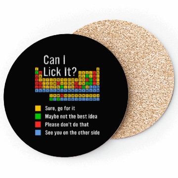 Discover Can I Lick It Periodic Table Teacher Student Coasters